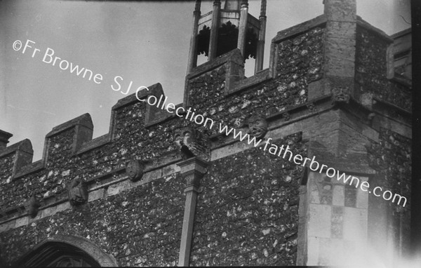 ST EDMONDS DETAILS OF S.AISLE CARVINGS FROM GROUND LEVEL W.GABLE OF S.AISLE & PORCH